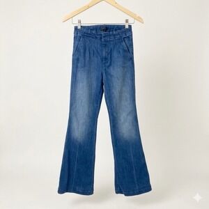 MOTHER The Dart Doozy Wide Leg Flare Jeans Second Thyme‎ Around Size 25